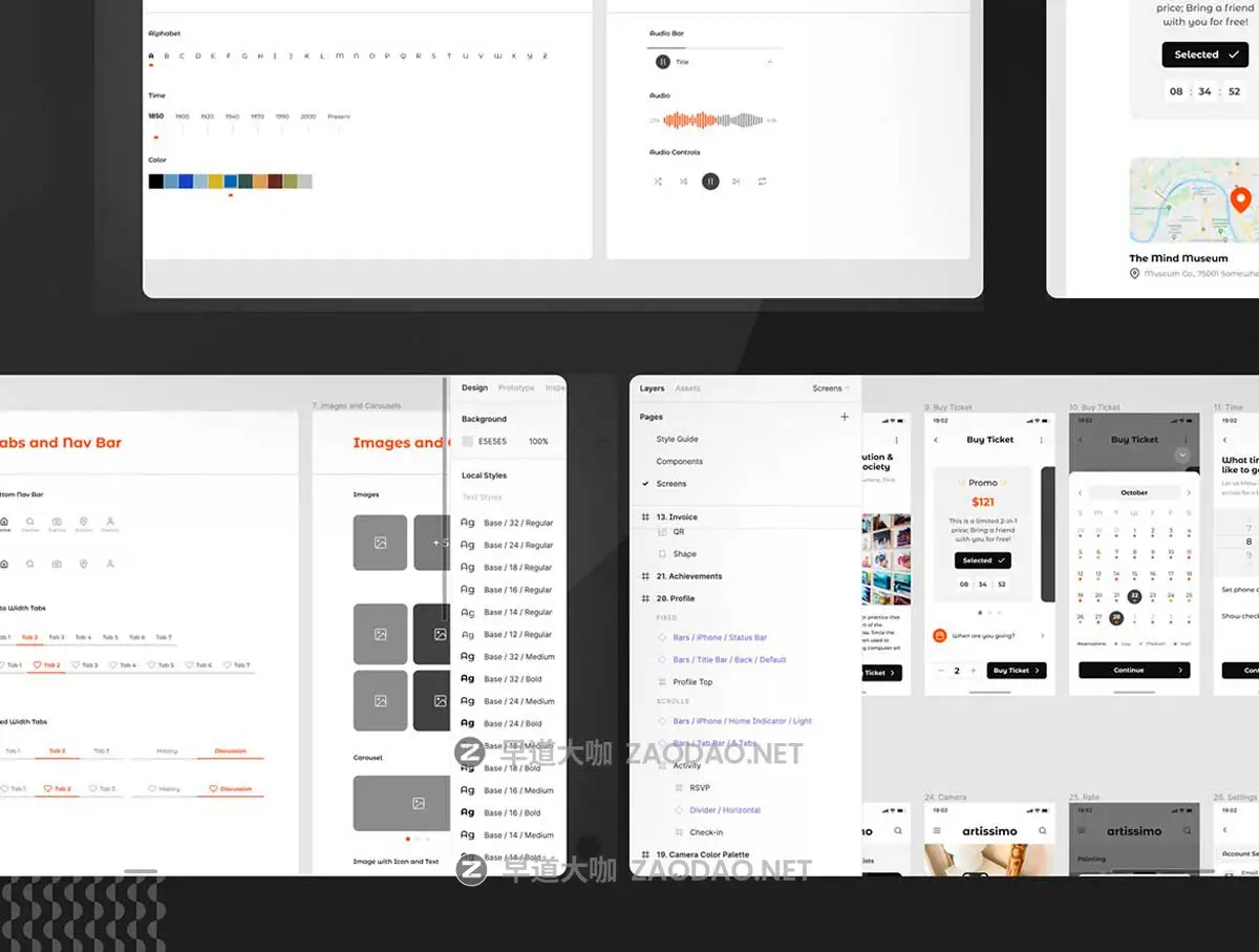 30款艺术设计作品集展会博物馆预定购票APP UI界面设计Figma模板套件 Artissimo Art & Museum App UI Kit插图5 30款艺术设计作品集展会博物馆预定购票APP UI界面设计Figma模板套件 Artissimo Art & Museum App UI Kit插图5