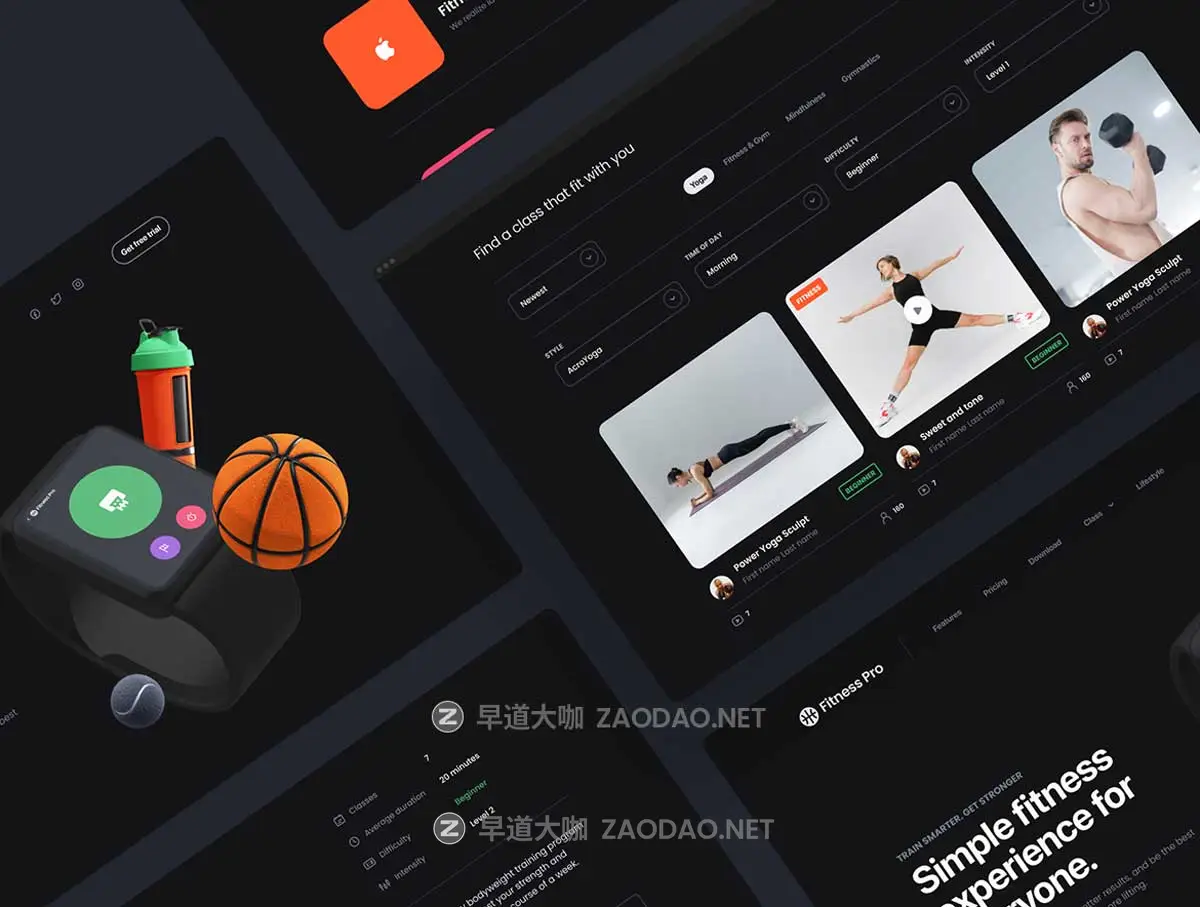 高级双配色响应式健身锻炼运动网站WEB UI界面设计Figma/Sketch/XD格式模板素材 Fitness Pro: Website UI Kit插图5 高级双配色响应式健身锻炼运动网站WEB UI界面设计Figma/Sketch/XD格式模板素材 Fitness Pro: Website UI Kit插图5