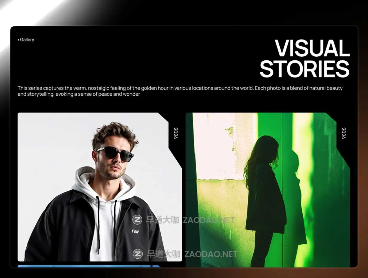 暗黑系响应式摄影设计作品集网站页面布局排版Figma/Framer模板素材 Luminescence – Creative Photography Portfolio Framer插图2 暗黑系响应式摄影设计作品集网站页面布局排版Figma/Framer模板素材 Luminescence – Creative Photography Portfolio Framer插图2