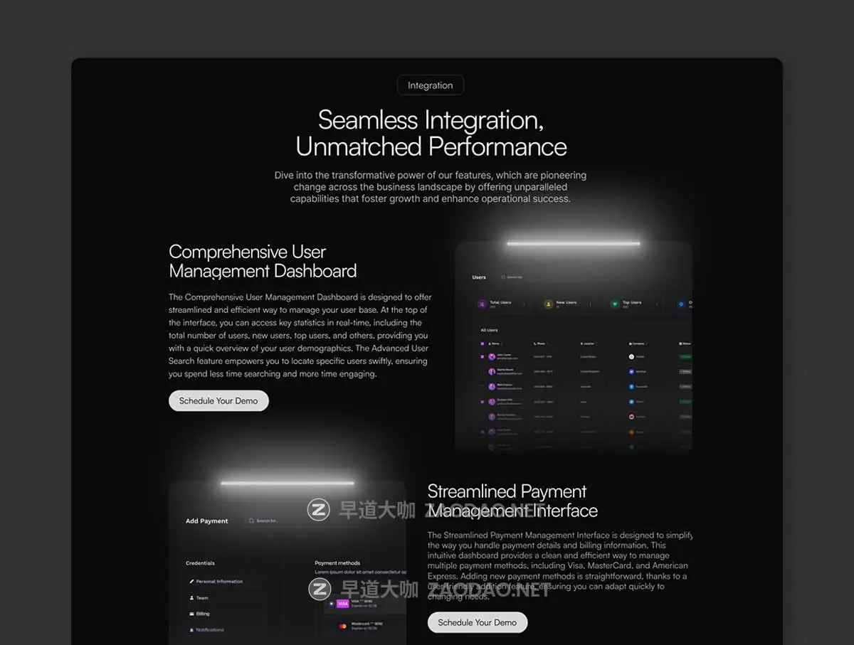 暗黑系响应式SaaS网络科技服务平台网站登录页WEB UI界面设计Figma/Framer模板素材 Echo – SaaS Landing Page Framer Template插图2 暗黑系响应式SaaS网络科技服务平台网站登录页WEB UI界面设计Figma/Framer模板素材 Echo – SaaS Landing Page Framer Template插图2