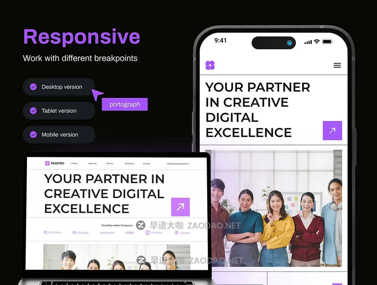 10屏响应式公司企业设计社区创意机构网站登录页面WEB UI设计Figma模板素材 PagePro – Digital Creative Agency Landing Page插图7 10屏响应式公司企业设计社区创意机构网站登录页面WEB UI设计Figma模板素材 PagePro – Digital Creative Agency Landing Page插图7