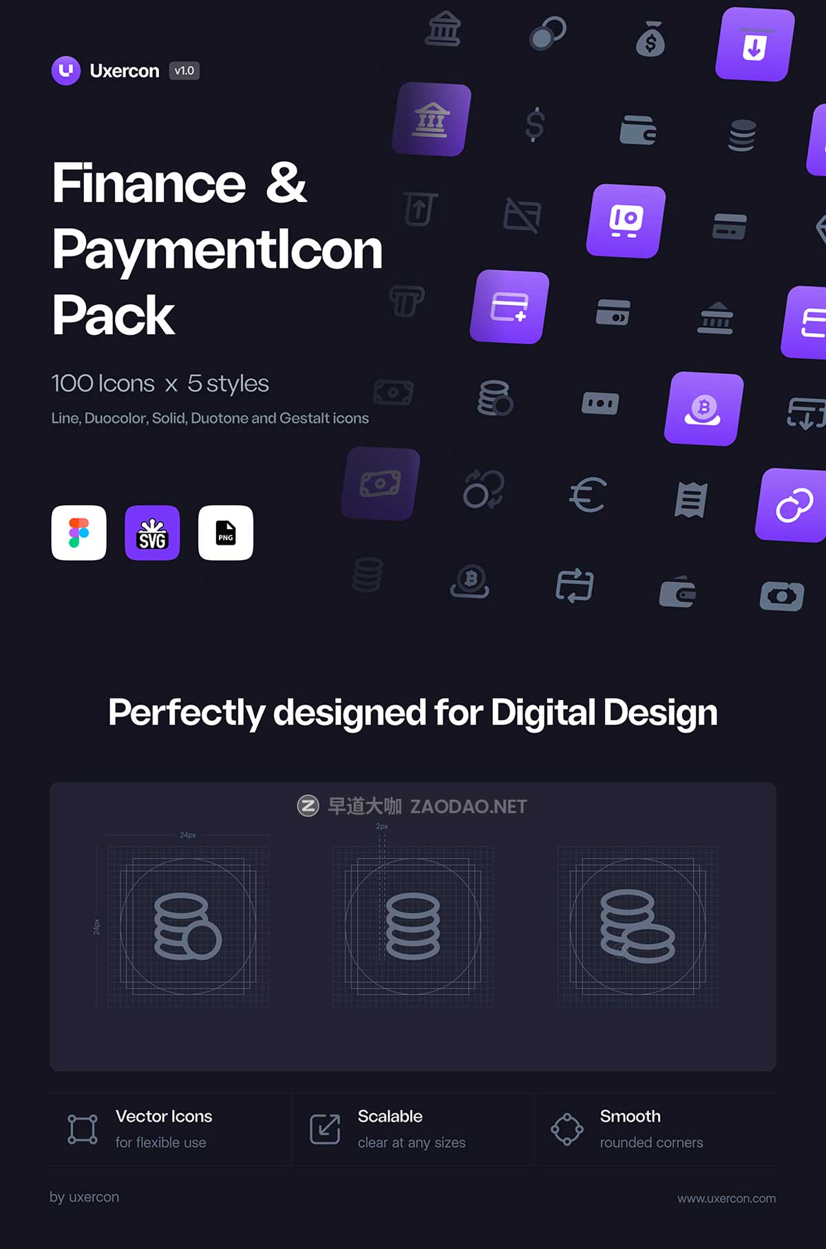 100款多功能财务金融支付理财网站WEB&APP UI界面矢量图标Icons设计Figma/PNG格式素材 Finance & Payment – Uxercon Icon Pack插图7