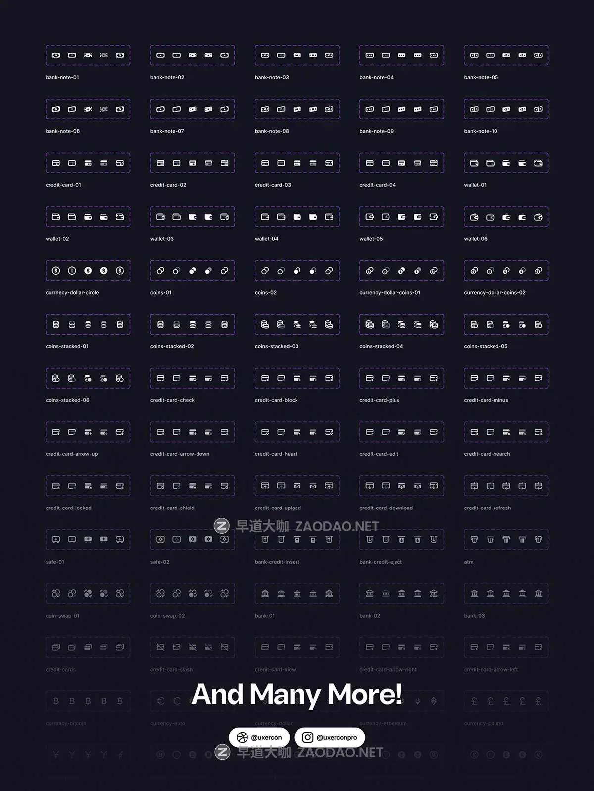 100款多功能财务金融支付理财网站WEB&APP UI界面矢量图标Icons设计Figma/PNG格式素材 Finance & Payment – Uxercon Icon Pack插图8 100款多功能财务金融支付理财网站WEB&APP UI界面矢量图标Icons设计Figma/PNG格式素材 Finance & Payment – Uxercon Icon Pack插图8