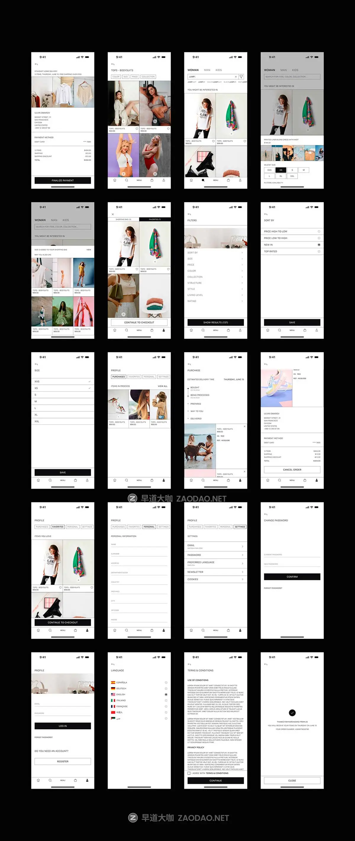 40+屏精美服装在线购买购物电子商务商城APP UI界面设计Figma模板套件 MIKOSH – Fashion E-commerce and Shopping Mobile App插图8 40+屏精美服装在线购买购物电子商务商城APP UI界面设计Figma模板套件 MIKOSH – Fashion E-commerce and Shopping Mobile App插图8