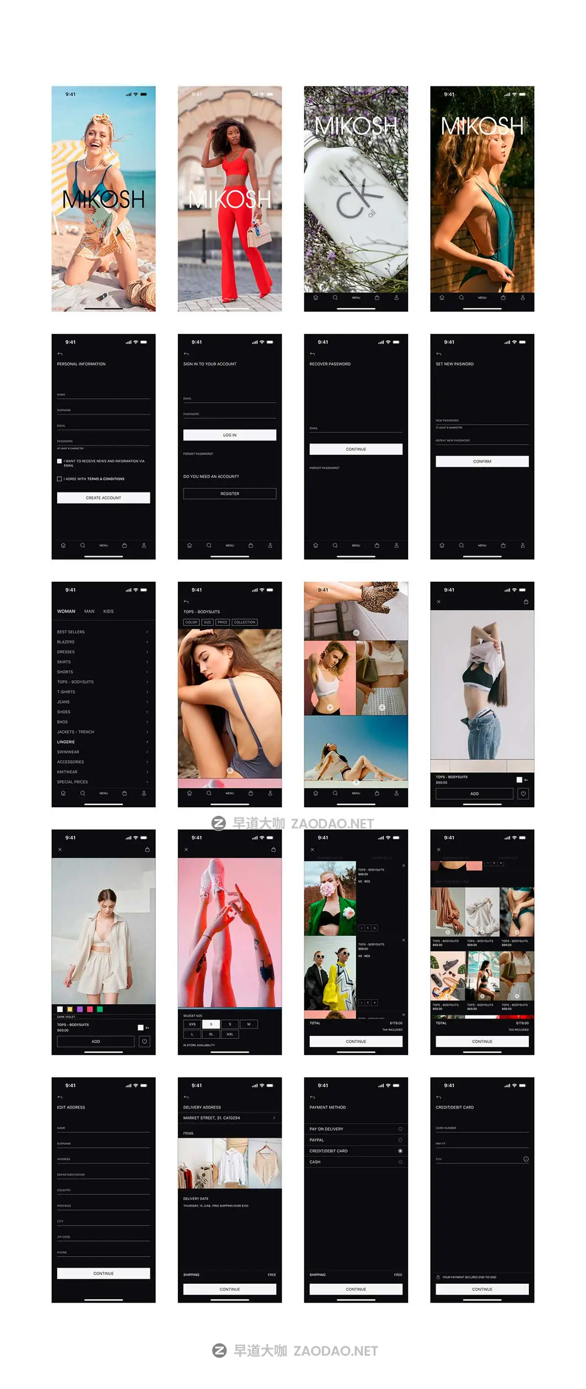 40+屏精美服装在线购买购物电子商务商城APP UI界面设计Figma模板套件 MIKOSH – Fashion E-commerce and Shopping Mobile App插图9 40+屏精美服装在线购买购物电子商务商城APP UI界面设计Figma模板套件 MIKOSH – Fashion E-commerce and Shopping Mobile App插图9