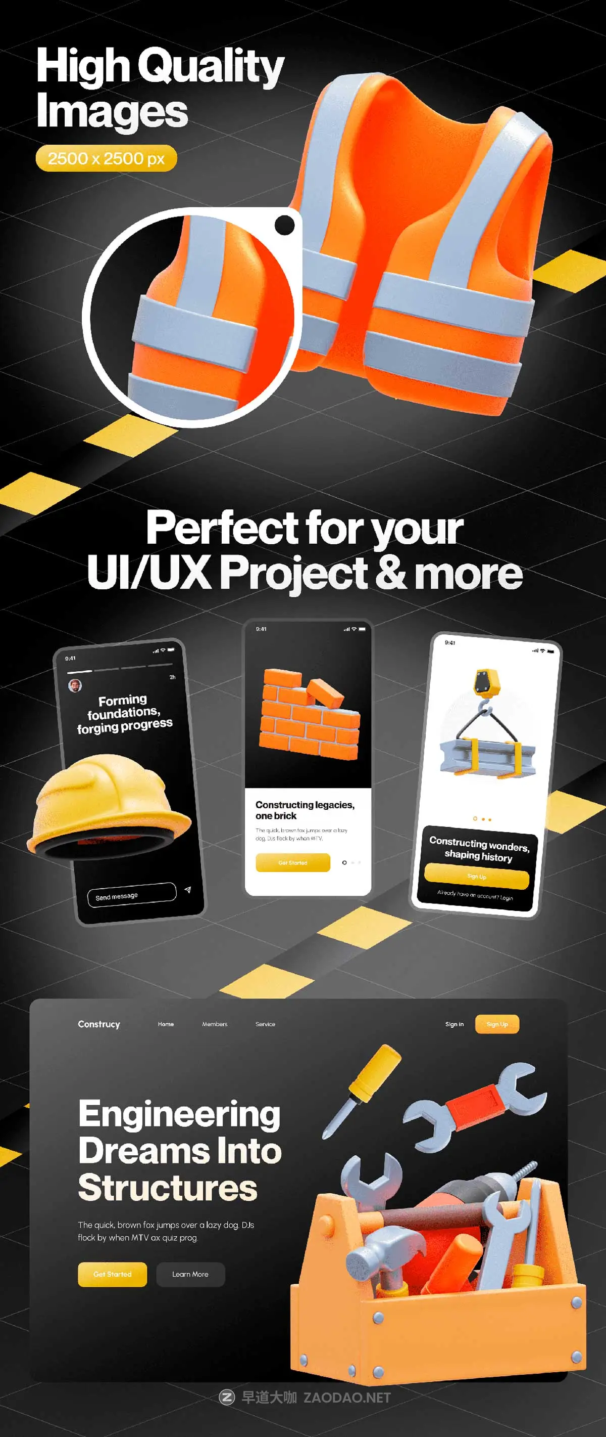 20款高级质感建筑施工工程车辆设备3D图标Icons设计Blender/PNG格式素材 Construcy – Construction 3D Icon Set插图9 20款高级质感建筑施工工程车辆设备3D图标Icons设计Blender/PNG格式素材 Construcy – Construction 3D Icon Set插图9