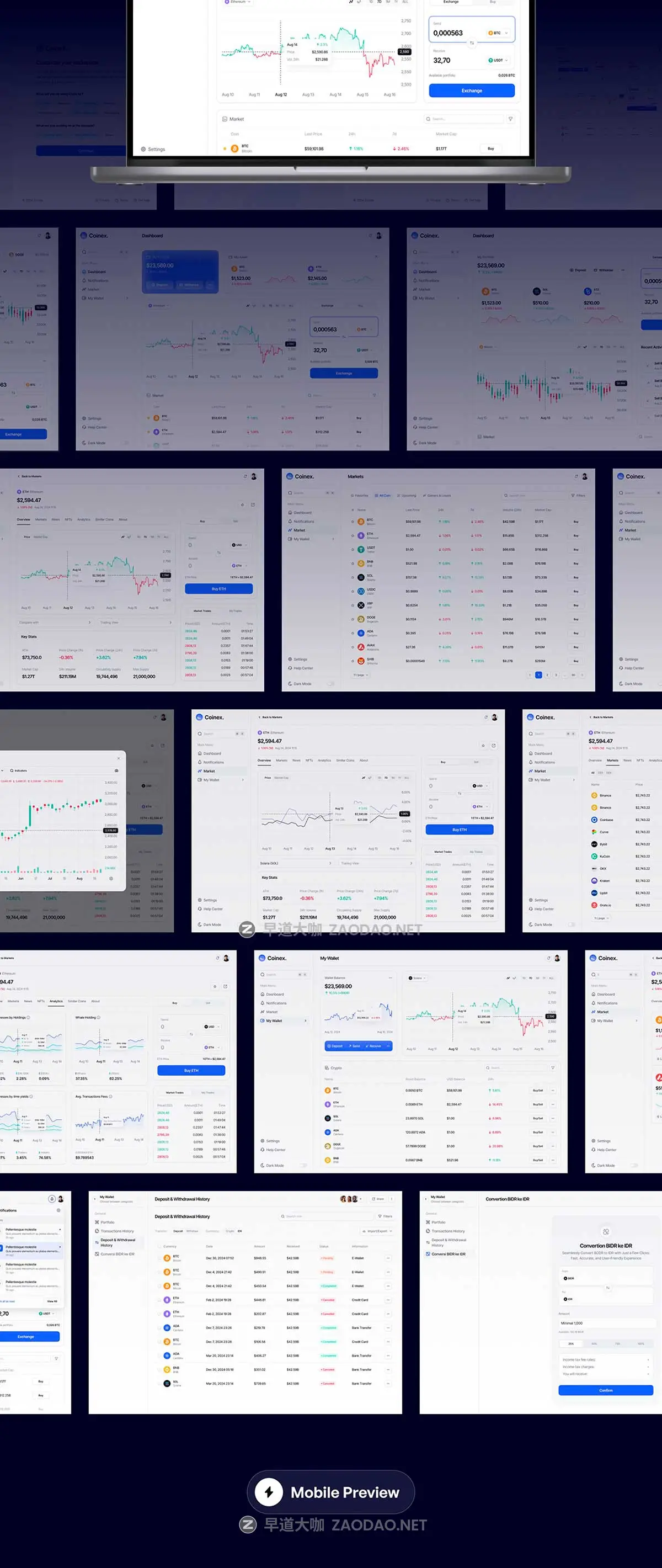 100+屏高级响应式金融理财加密货币区块链电子钱包股票仪表盘界面WEB UI设计Figma模板套件 Coinex- Cryptocurrency Dashboard UI Kit插图9 100+屏高级响应式金融理财加密货币区块链电子钱包股票仪表盘界面WEB UI设计Figma模板套件 Coinex- Cryptocurrency Dashboard UI Kit插图9