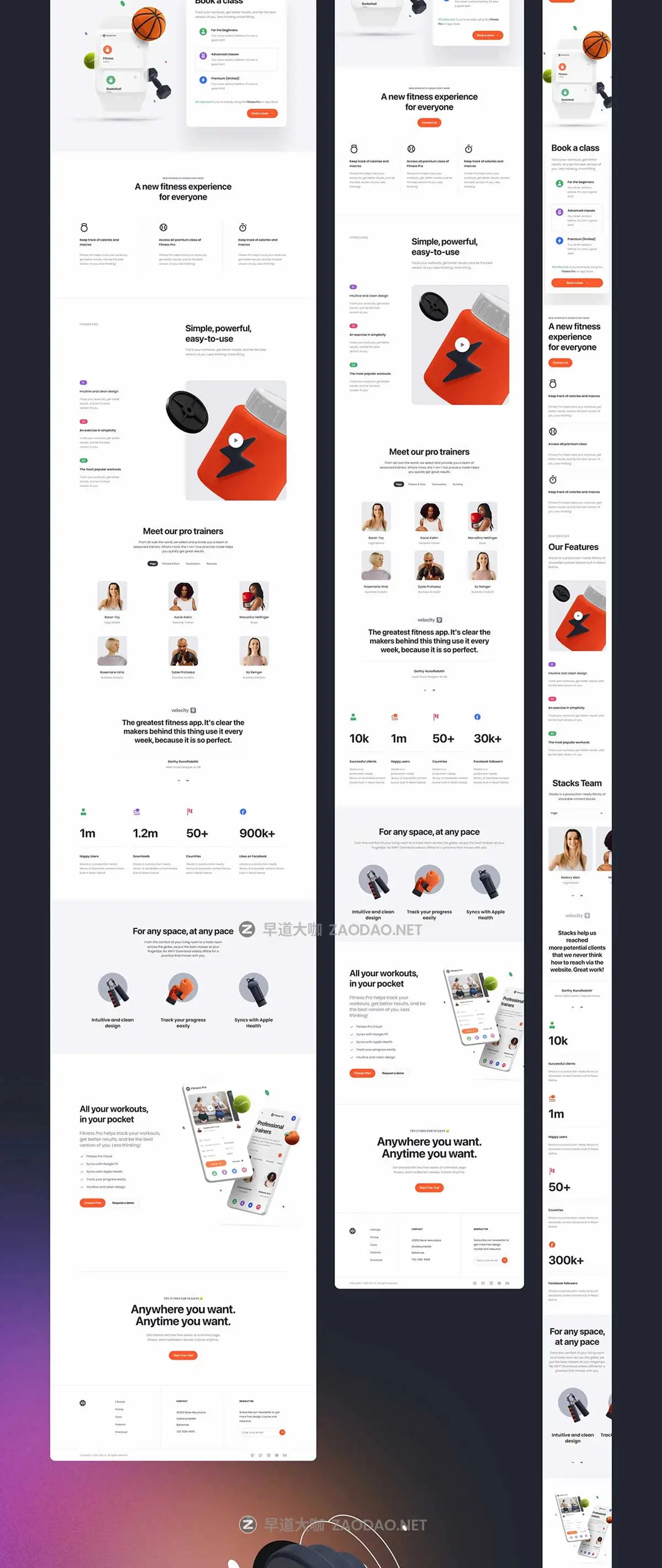 高级双配色响应式健身锻炼运动网站WEB UI界面设计Figma/Sketch/XD格式模板素材 Fitness Pro: Website UI Kit插图7 高级双配色响应式健身锻炼运动网站WEB UI界面设计Figma/Sketch/XD格式模板素材 Fitness Pro: Website UI Kit插图7