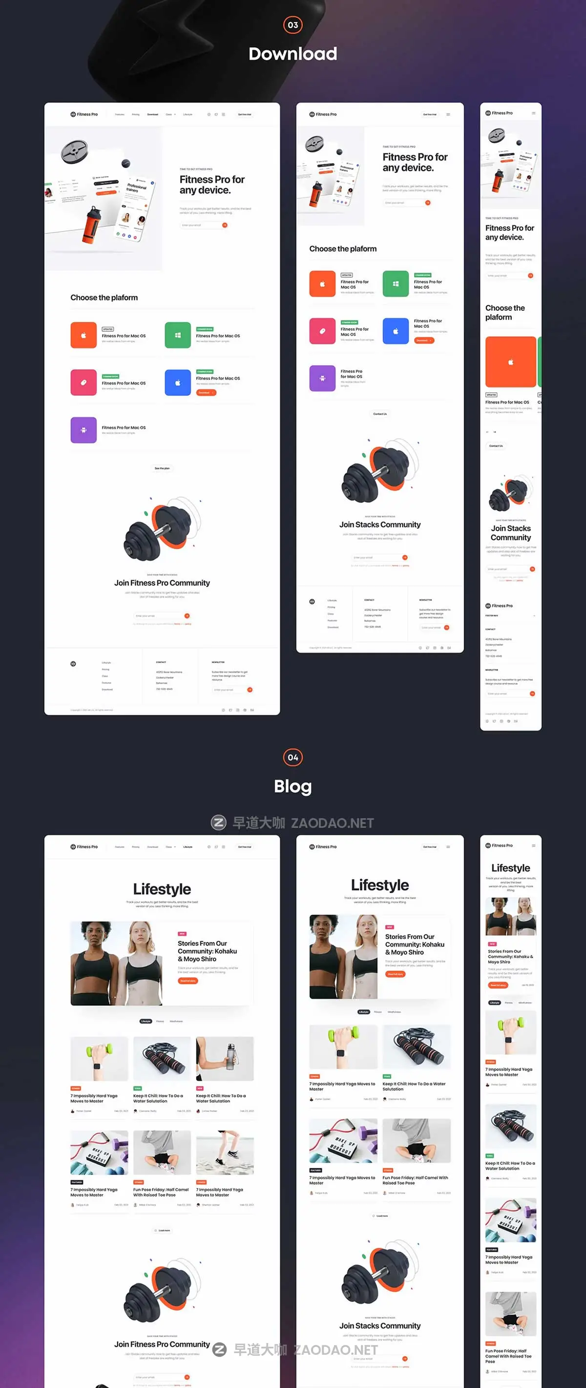 高级双配色响应式健身锻炼运动网站WEB UI界面设计Figma/Sketch/XD格式模板素材 Fitness Pro: Website UI Kit插图9 高级双配色响应式健身锻炼运动网站WEB UI界面设计Figma/Sketch/XD格式模板素材 Fitness Pro: Website UI Kit插图9