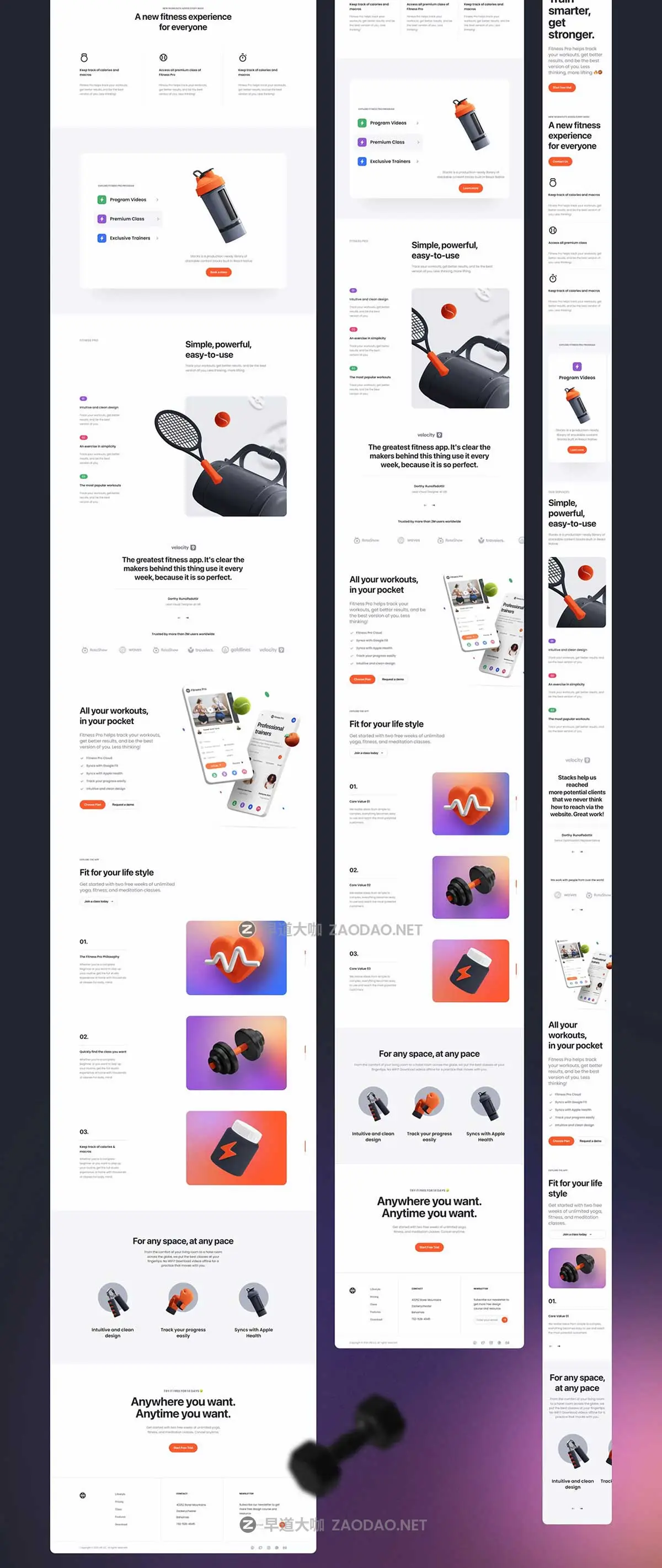 高级双配色响应式健身锻炼运动网站WEB UI界面设计Figma/Sketch/XD格式模板素材 Fitness Pro: Website UI Kit插图11 高级双配色响应式健身锻炼运动网站WEB UI界面设计Figma/Sketch/XD格式模板素材 Fitness Pro: Website UI Kit插图11