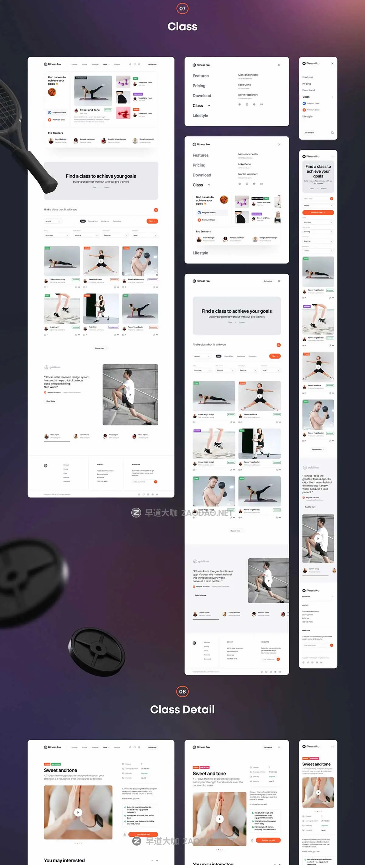 高级双配色响应式健身锻炼运动网站WEB UI界面设计Figma/Sketch/XD格式模板素材 Fitness Pro: Website UI Kit插图12 高级双配色响应式健身锻炼运动网站WEB UI界面设计Figma/Sketch/XD格式模板素材 Fitness Pro: Website UI Kit插图12