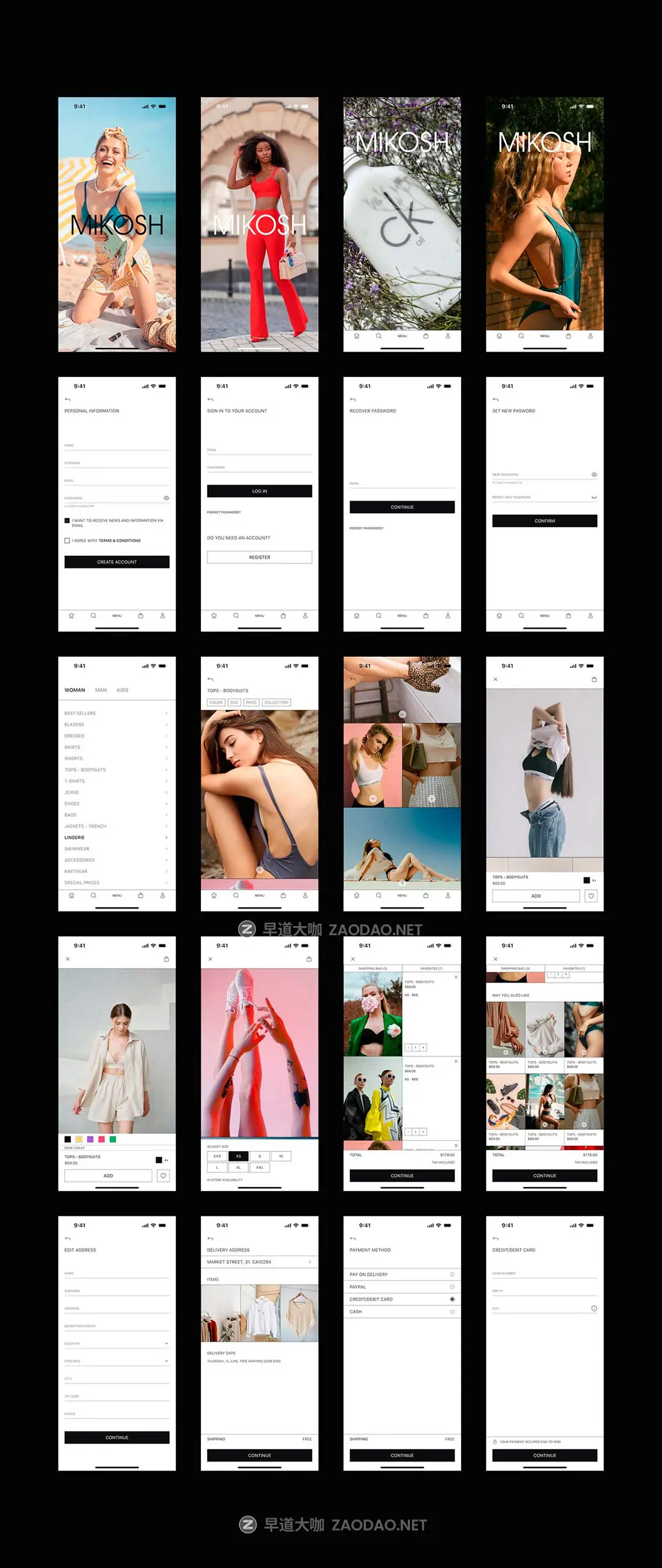 40+屏精美服装在线购买购物电子商务商城APP UI界面设计Figma模板套件 MIKOSH – Fashion E-commerce and Shopping Mobile App插图11 40+屏精美服装在线购买购物电子商务商城APP UI界面设计Figma模板套件 MIKOSH – Fashion E-commerce and Shopping Mobile App插图11