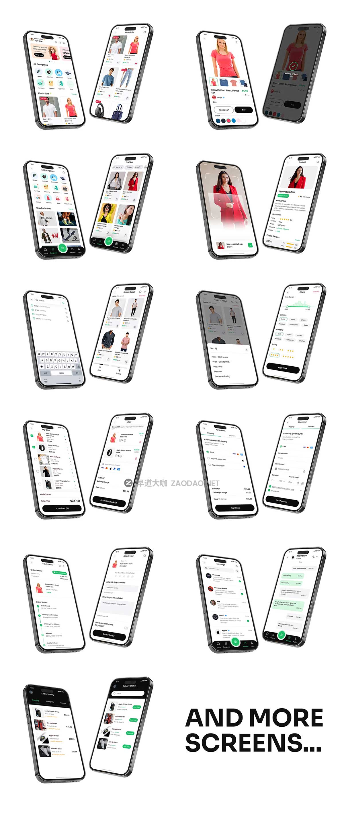 40+屏时尚在线购物电子商城商店应用程序APP UI界面设计Figma模板 Online E-Commerce Mobile App UI Design插图6