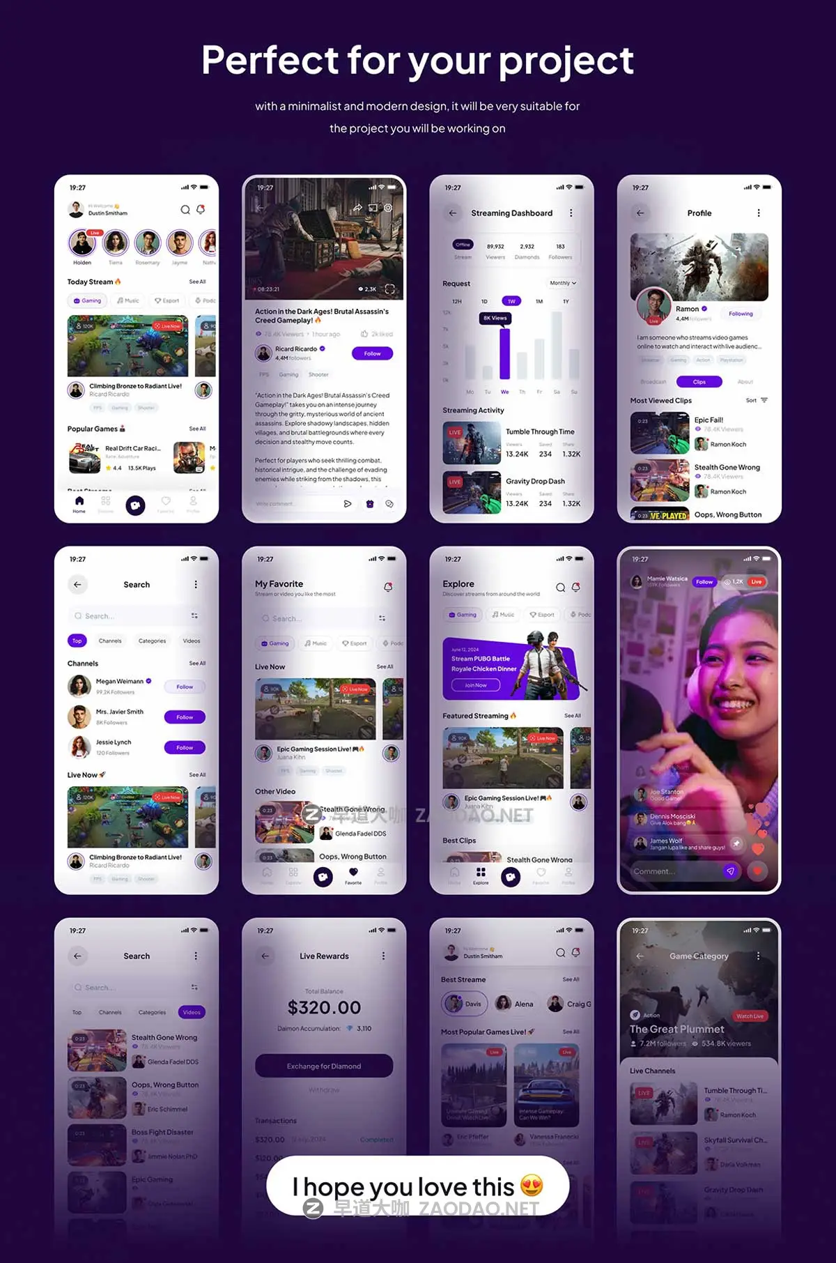 50+屏高级社交体育赛事游戏在线直播应用程序APP UI界面设计Figma模板套件素材 MainStream – Live Streaming Game Premium UI KIts App插图5 50+屏高级社交体育赛事游戏在线直播应用程序APP UI界面设计Figma模板套件素材 MainStream – Live Streaming Game Premium UI KIts App插图5