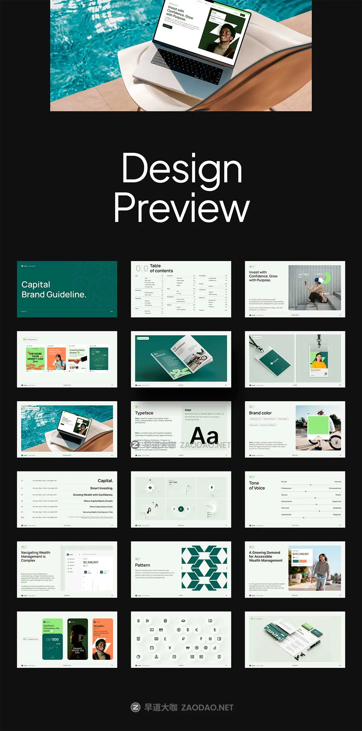 50+屏高级品牌VI识别系统使用规范指南手册设计Figma模板素材 Capital – Brand Identity Guideline插图11 50+屏高级品牌VI识别系统使用规范指南手册设计Figma模板素材 Capital – Brand Identity Guideline插图11