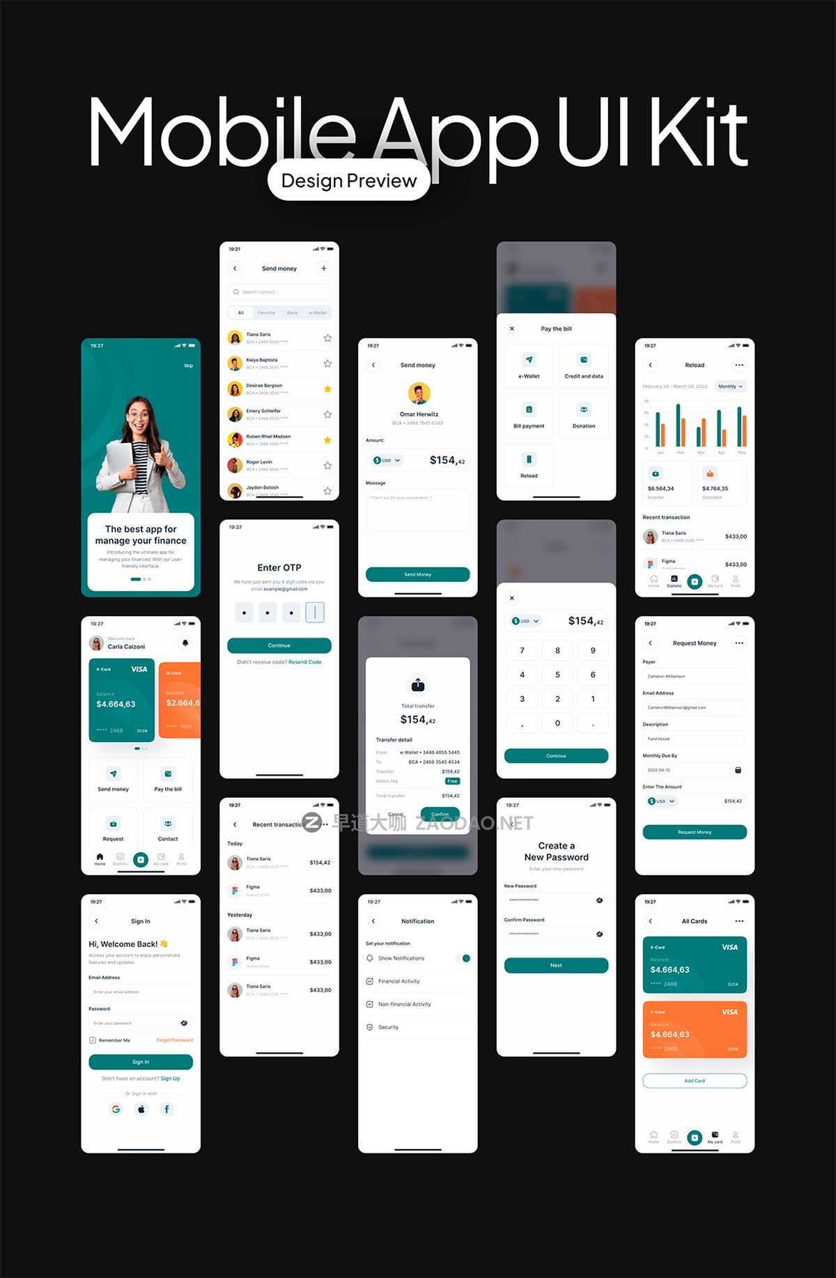 40+屏响应式SaaS数字银行服务网站WEB UI界面设计Figma模板+源码素材 Finpro – Creative Asset Bundle插图9