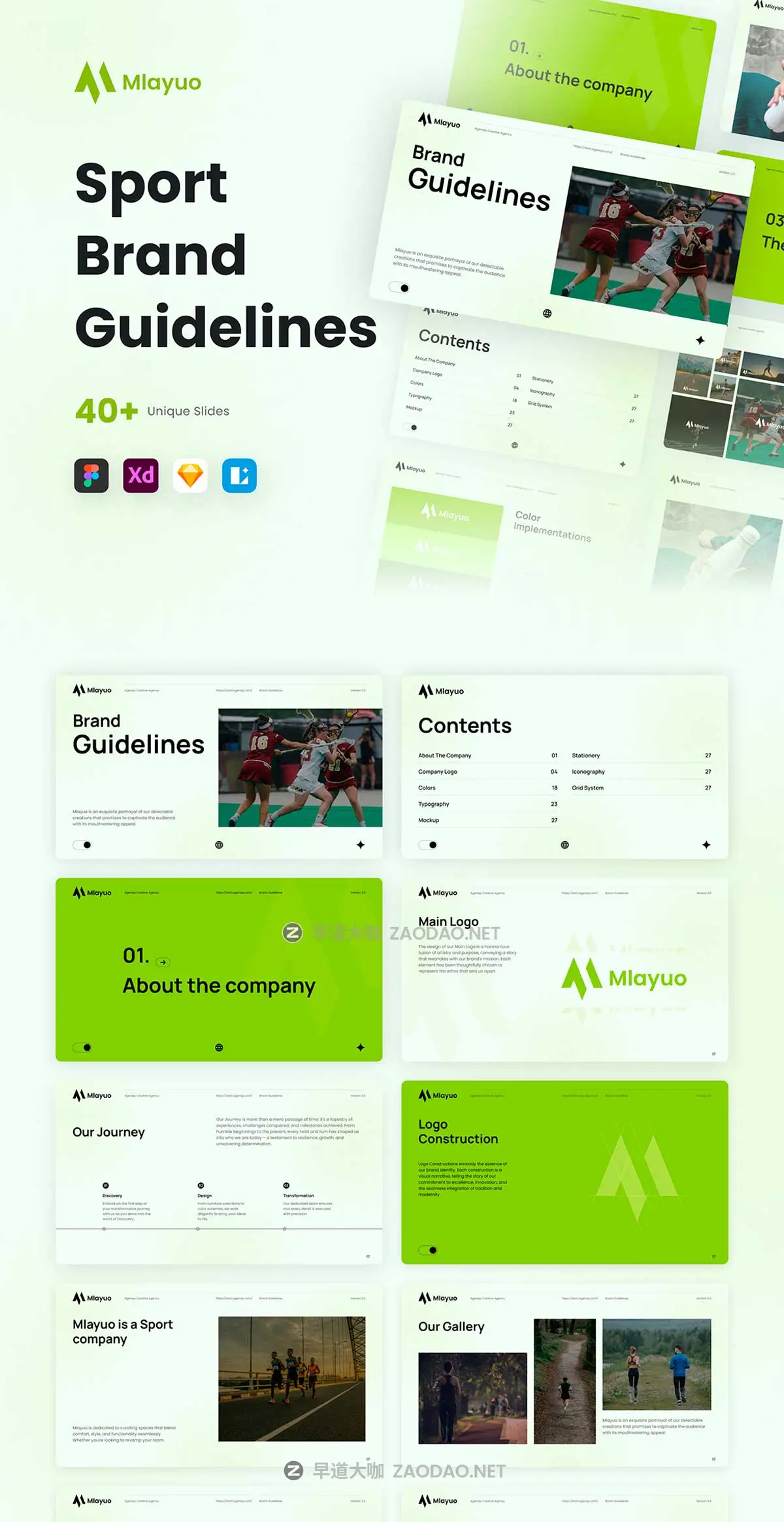 40+页多功能体育VI画册品牌指南手册设计Figma/Sketch/XD格式模板素材 Mlayuo – Sport Brand Guidelines插图10 40+页多功能体育VI画册品牌指南手册设计Figma/Sketch/XD格式模板素材 Mlayuo – Sport Brand Guidelines插图10