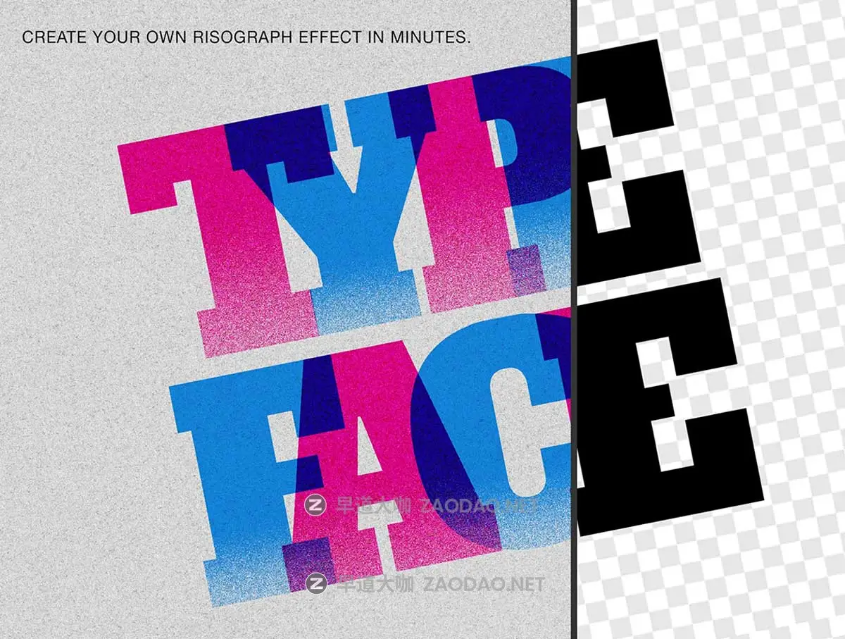 复古流行Riso印刷双重曝光颗粒燥点纹理照片效果PS特效滤镜插件样机模板 Risograph – Photoshop Effect插图9 复古流行Riso印刷双重曝光颗粒燥点纹理照片效果PS特效滤镜插件样机模板 Risograph – Photoshop Effect插图9