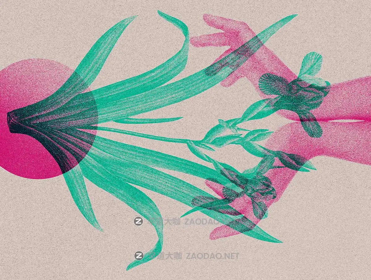 复古流行Riso印刷双重曝光颗粒燥点纹理照片效果PS特效滤镜插件样机模板 Risograph – Photoshop Effect插图3 复古流行Riso印刷双重曝光颗粒燥点纹理照片效果PS特效滤镜插件样机模板 Risograph – Photoshop Effect插图3