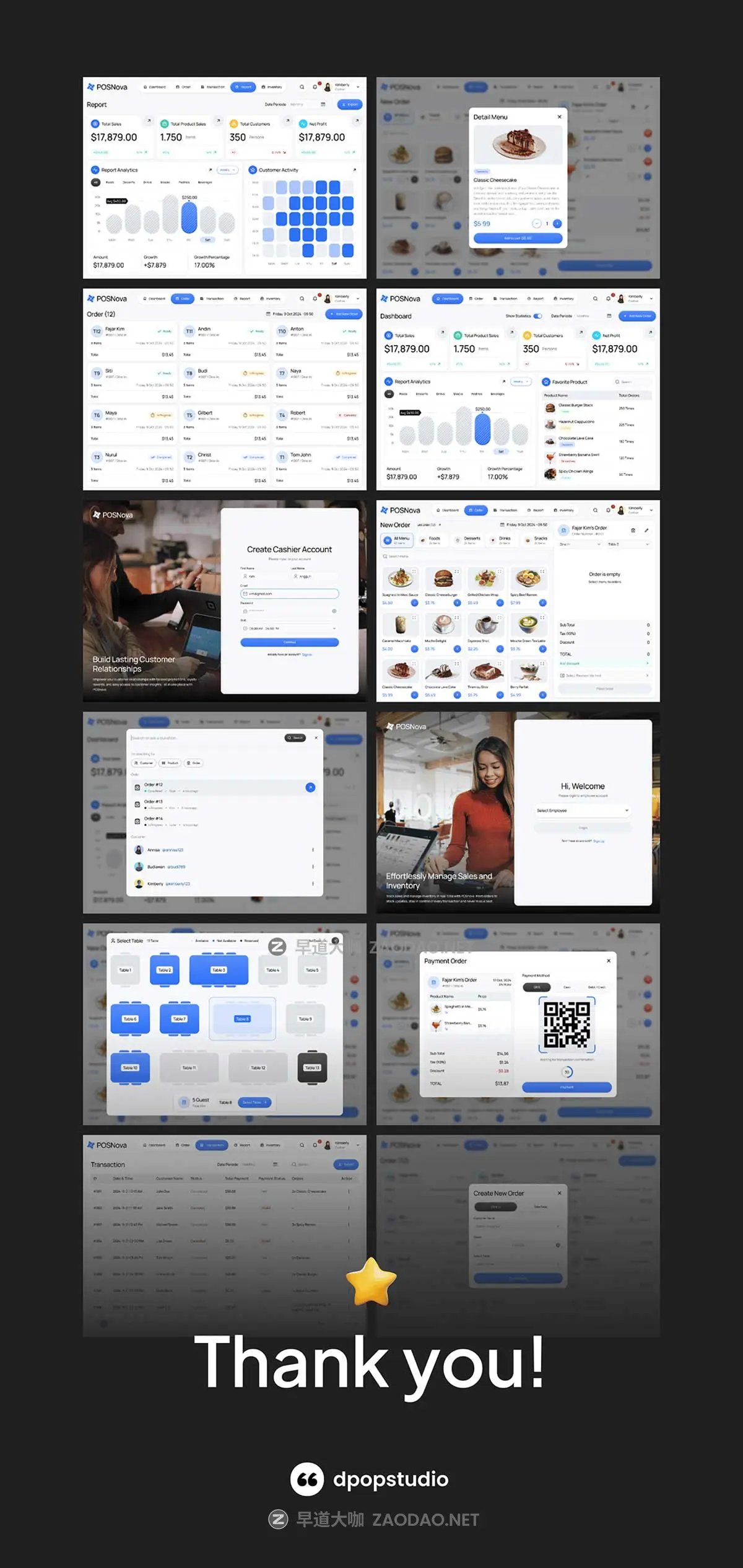180+屏双配色美食糕点零食超市外卖销售数据仪表盘WEB UI界面设计Figma模板套件 POSNova – Point Of Sales Dashboard UI KIT插图8 180+屏双配色美食糕点零食超市外卖销售数据仪表盘WEB UI界面设计Figma模板套件 POSNova – Point Of Sales Dashboard UI KIT插图8
