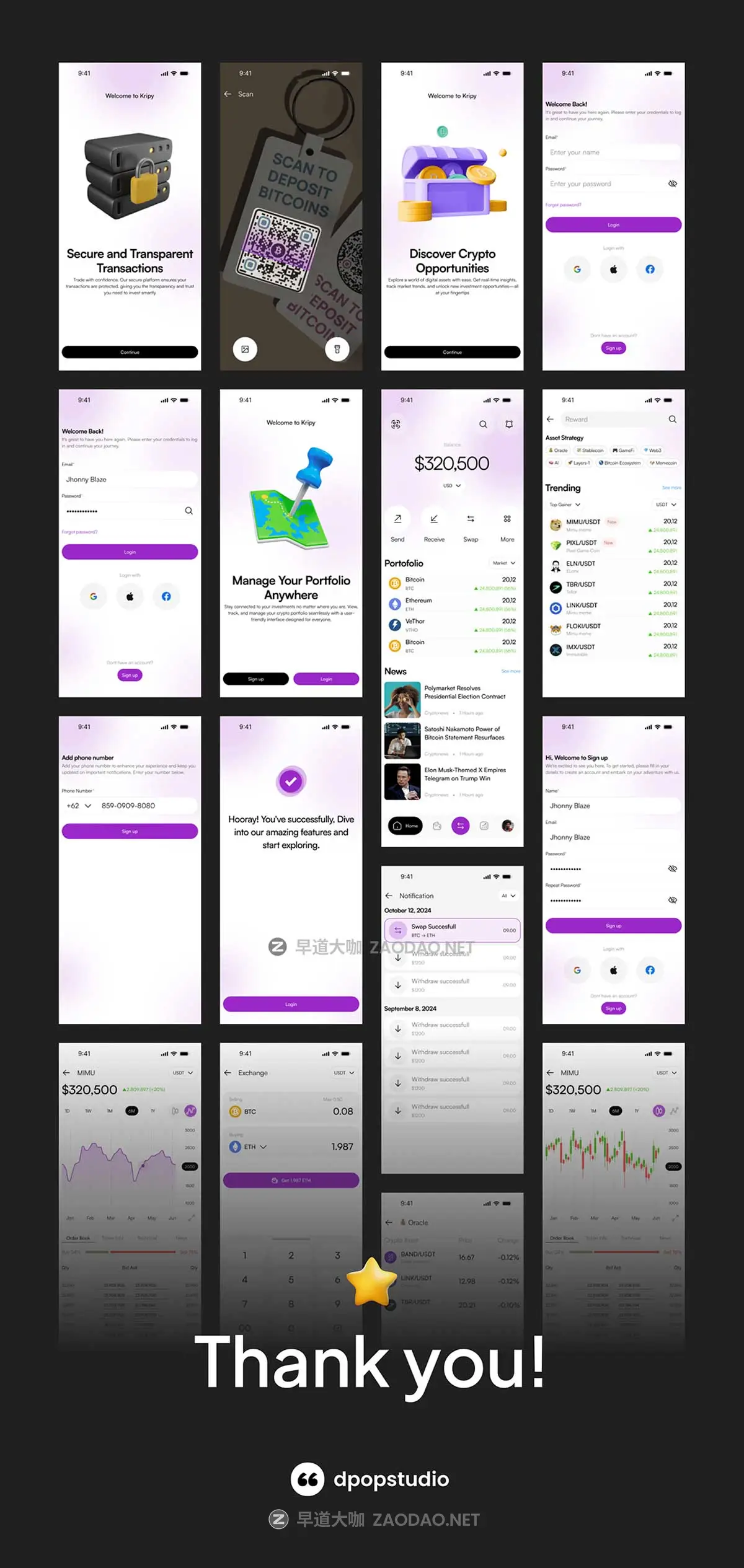 60+屏金融理财财务管理加密电子钱包APP UI界面设计Figma模板套件 Walcy – Crypto Wallet Mobile UI KIT插图8 60+屏金融理财财务管理加密电子钱包APP UI界面设计Figma模板套件 Walcy – Crypto Wallet Mobile UI KIT插图8