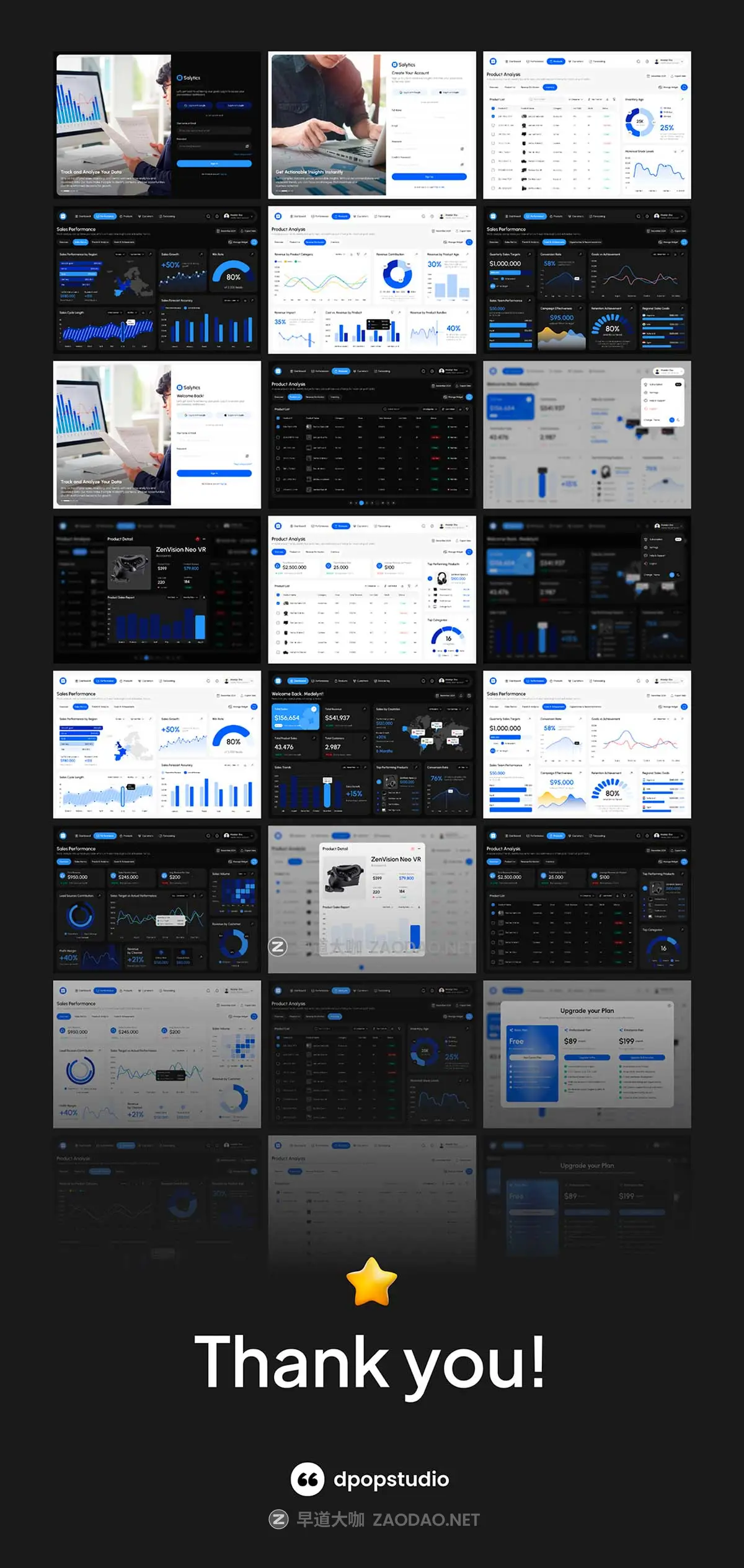 90+屏响应式双配色电商销售数据统计看板仪表盘界面WEB UI设计Figma模板套件 Salytics – Sales Analytics Dashboard UI KIT插图8 90+屏响应式双配色电商销售数据统计看板仪表盘界面WEB UI设计Figma模板套件 Salytics – Sales Analytics Dashboard UI KIT插图8