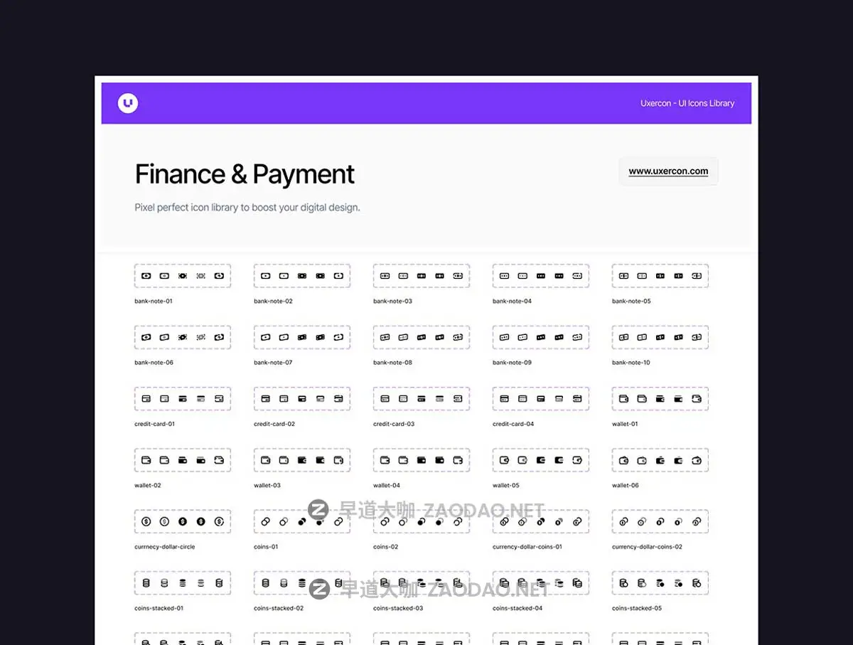 100款多功能财务金融支付理财网站WEB&APP UI界面矢量图标Icons设计Figma/PNG格式素材 Finance & Payment – Uxercon Icon Pack插图2 100款多功能财务金融支付理财网站WEB&APP UI界面矢量图标Icons设计Figma/PNG格式素材 Finance & Payment – Uxercon Icon Pack插图2