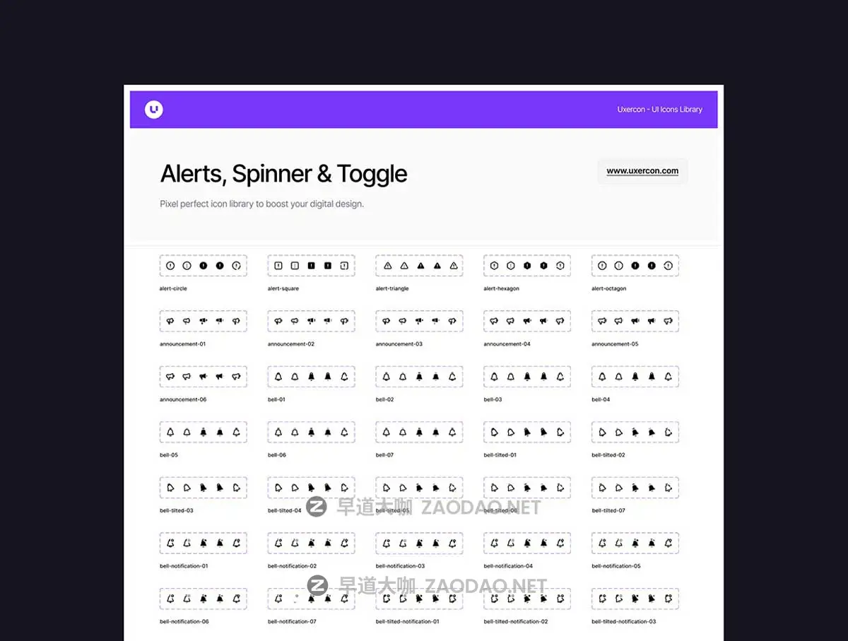 108款圆润警示警报旋转切换矢量图标Icons设计Figma/PNG格式素材 Alert, Spinner & Toggle – Uxercon Icon Pack插图2 108款圆润警示警报旋转切换矢量图标Icons设计Figma/PNG格式素材 Alert, Spinner & Toggle – Uxercon Icon Pack插图2