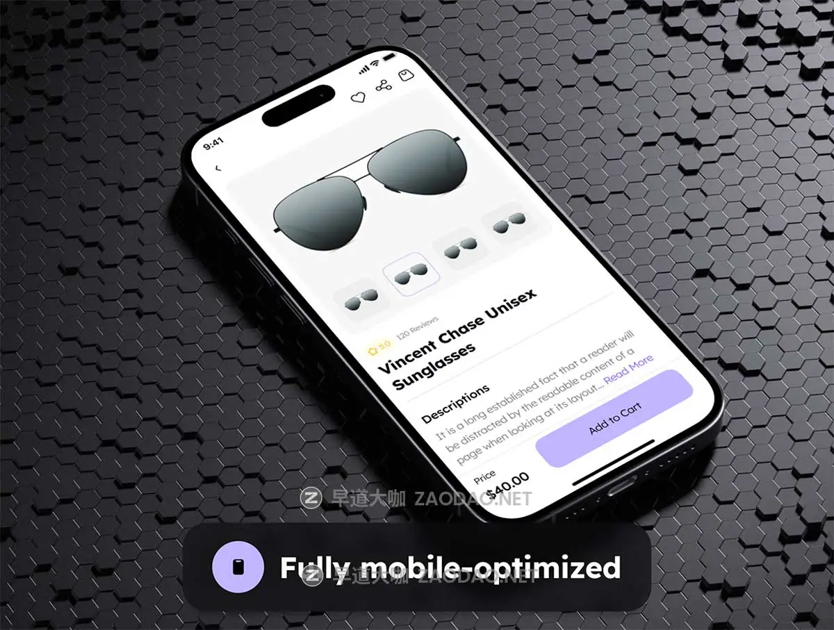 60屏双配色太阳镜眼镜店电子商城APP UI界面设计Figma模板套件素材 Lenseye – Sunglasses E-Commerce App UI Kit插图6 60屏双配色太阳镜眼镜店电子商城APP UI界面设计Figma模板套件素材 Lenseye – Sunglasses E-Commerce App UI Kit插图6
