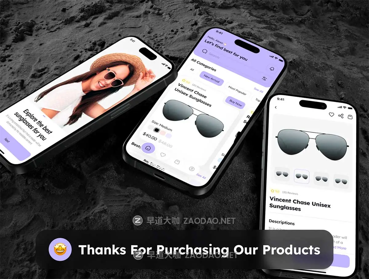 60屏双配色太阳镜眼镜店电子商城APP UI界面设计Figma模板套件素材 Lenseye – Sunglasses E-Commerce App UI Kit插图7 60屏双配色太阳镜眼镜店电子商城APP UI界面设计Figma模板套件素材 Lenseye – Sunglasses E-Commerce App UI Kit插图7