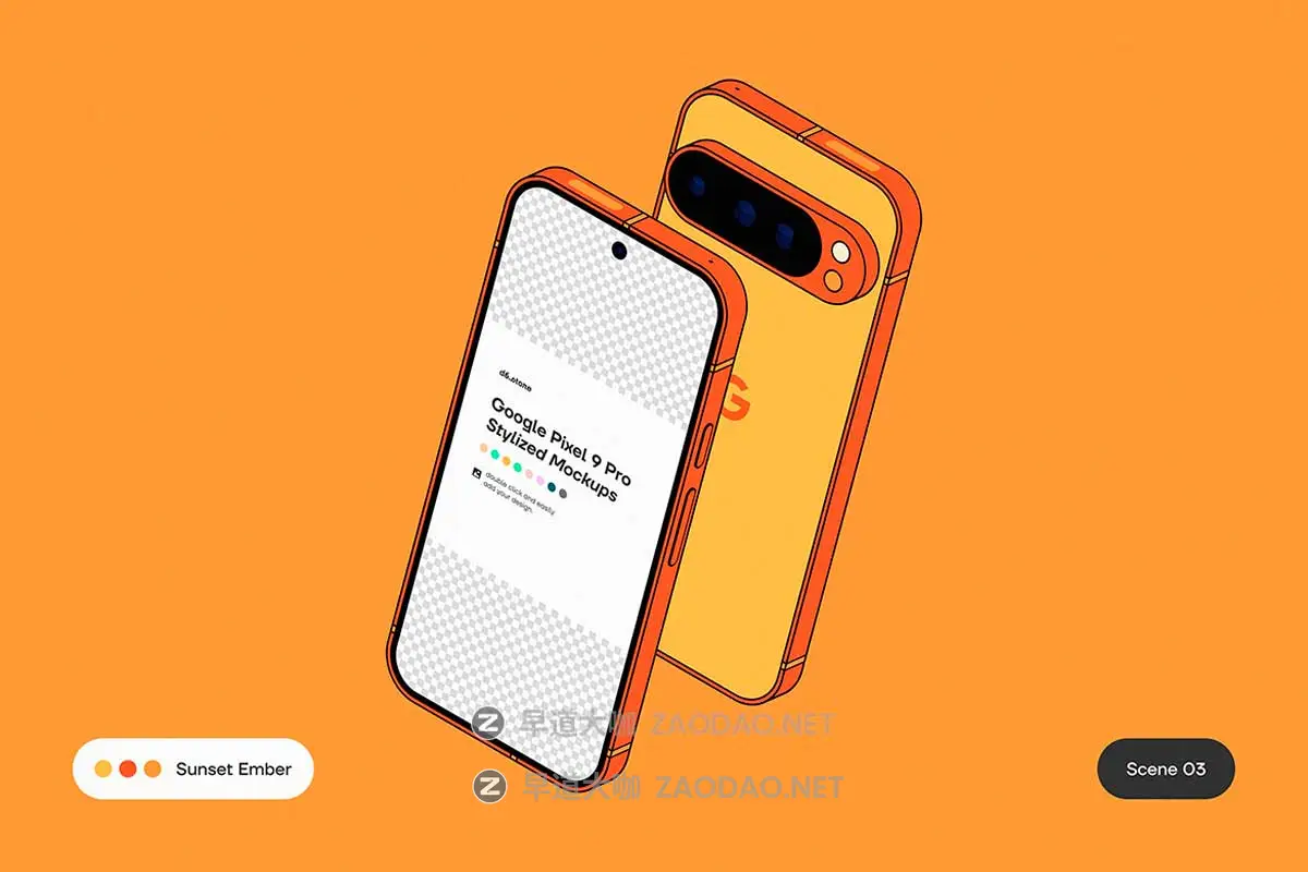 9款卡通风格化谷歌安卓Google Pixel 9 Pro手机UI广告设计展示贴图样机PS/Figma格式素材 Google Pixel 9 Pro Stylized Mockups插图4 9款卡通风格化谷歌安卓Google Pixel 9 Pro手机UI广告设计展示贴图样机PS/Figma格式素材 Google Pixel 9 Pro Stylized Mockups插图4