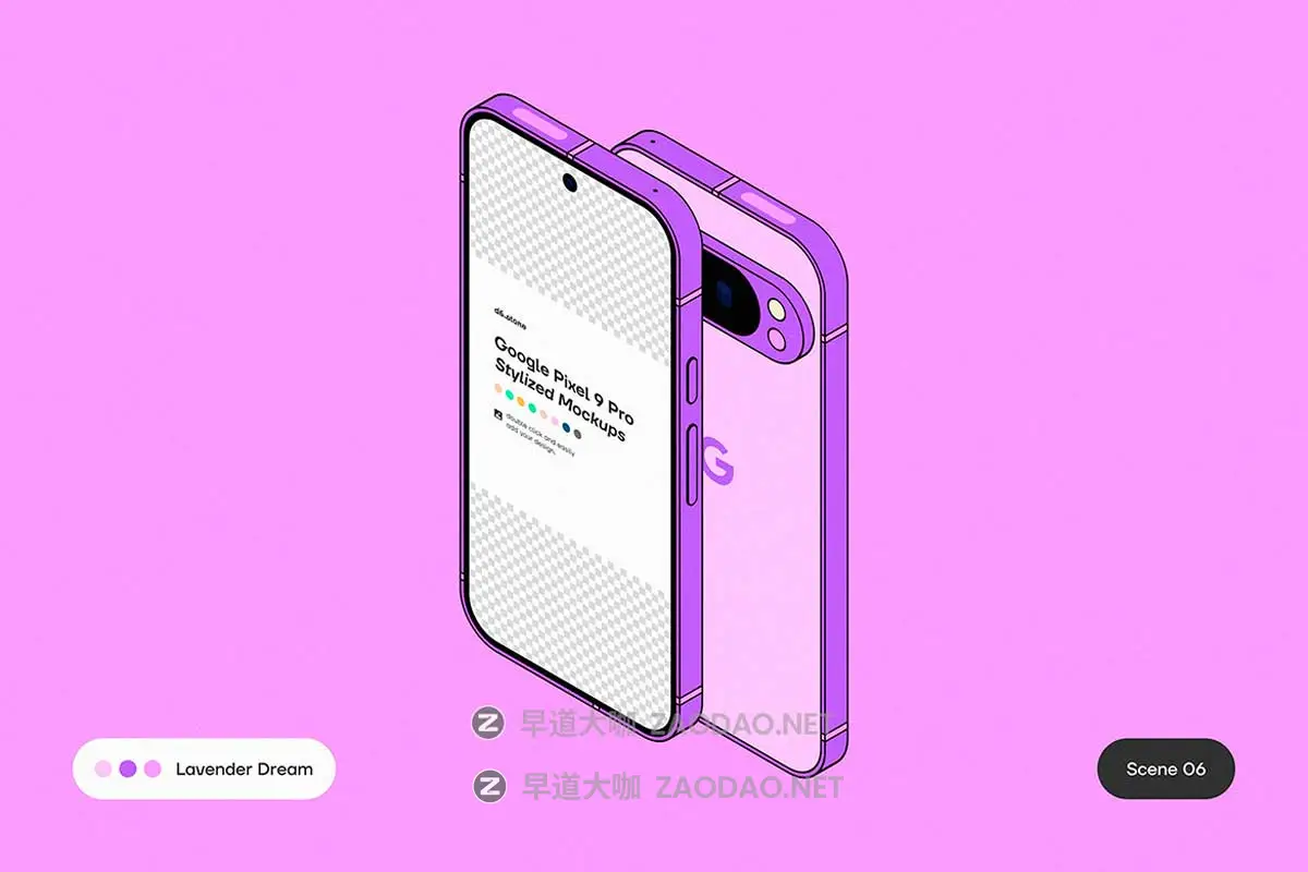 9款卡通风格化谷歌安卓Google Pixel 9 Pro手机UI广告设计展示贴图样机PS/Figma格式素材 Google Pixel 9 Pro Stylized Mockups插图8 9款卡通风格化谷歌安卓Google Pixel 9 Pro手机UI广告设计展示贴图样机PS/Figma格式素材 Google Pixel 9 Pro Stylized Mockups插图8