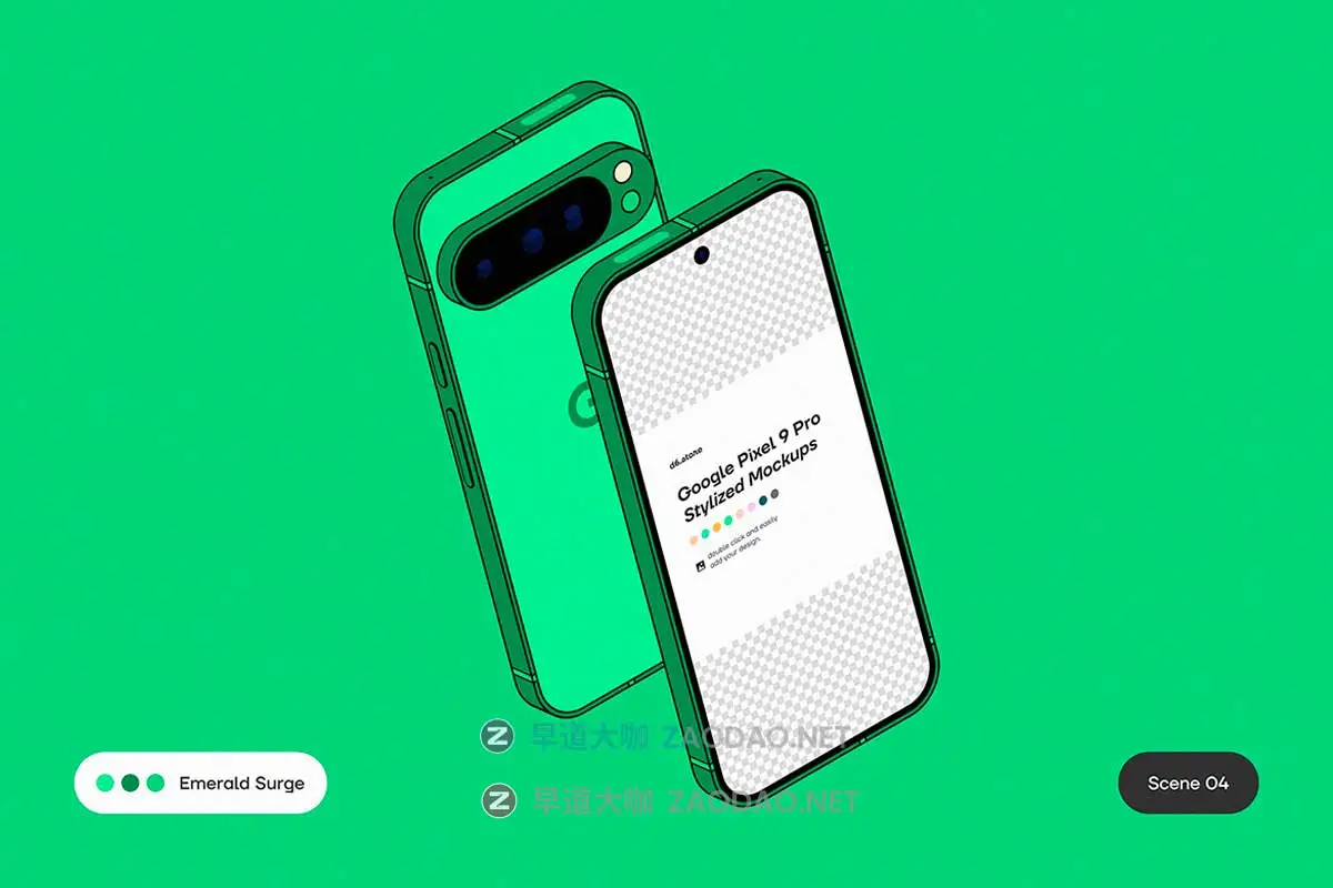 9款卡通风格化谷歌安卓Google Pixel 9 Pro手机UI广告设计展示贴图样机PS/Figma格式素材 Google Pixel 9 Pro Stylized Mockups插图9 9款卡通风格化谷歌安卓Google Pixel 9 Pro手机UI广告设计展示贴图样机PS/Figma格式素材 Google Pixel 9 Pro Stylized Mockups插图9