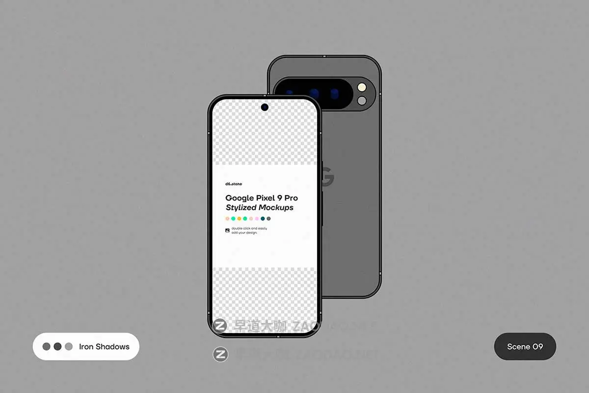 9款卡通风格化谷歌安卓Google Pixel 9 Pro手机UI广告设计展示贴图样机PS/Figma格式素材 Google Pixel 9 Pro Stylized Mockups插图11 9款卡通风格化谷歌安卓Google Pixel 9 Pro手机UI广告设计展示贴图样机PS/Figma格式素材 Google Pixel 9 Pro Stylized Mockups插图11