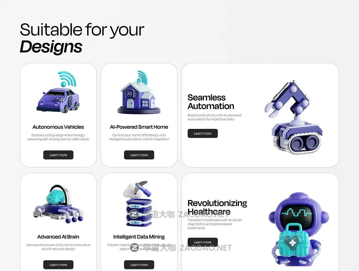 30款3D质感AI人工智能机器人插图图标Icons设计Blender/PNG/OBJ格式素材 Artificial Intelligence Essential 3D Illustration插图2 30款3D质感AI人工智能机器人插图图标Icons设计Blender/PNG/OBJ格式素材 Artificial Intelligence Essential 3D Illustration插图2