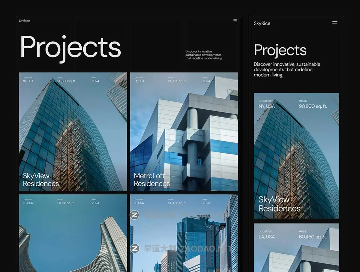 高级房地产开发商公司官网网站登录页面WEB UI设计Figma模板素材 SkyRice – Real Estate Company Website插图4 高级房地产开发商公司官网网站登录页面WEB UI设计Figma模板素材 SkyRice – Real Estate Company Website插图4