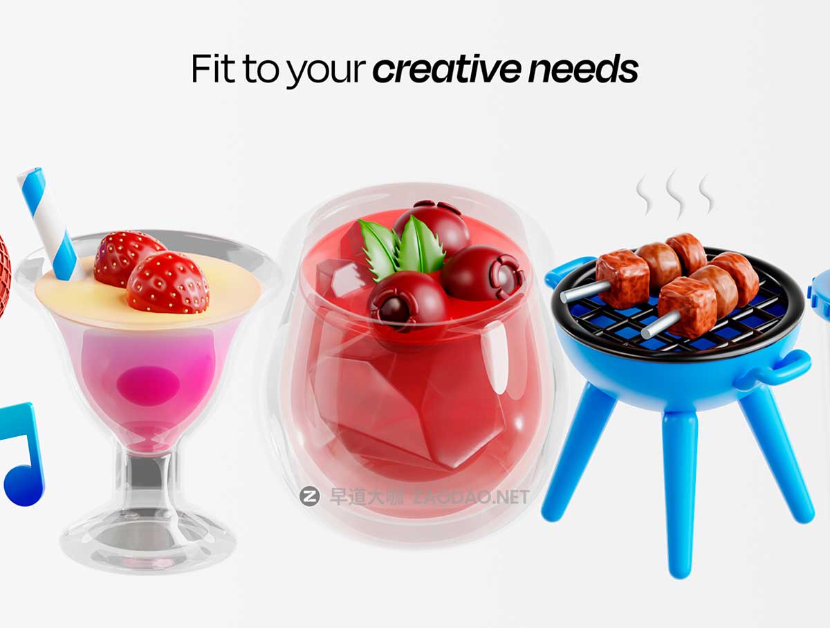 30款2025新年节日派对庆祝3D立体插图图标Icons设计Blender/OBJ/PNG格式素材 New Year 2025 3D Illustration插图3