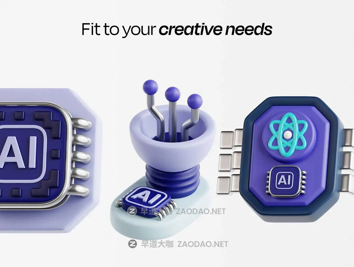 30款3D质感AI人工智能机器人插图图标Icons设计Blender/PNG/OBJ格式素材 Artificial Intelligence Essential 3D Illustration插图3 30款3D质感AI人工智能机器人插图图标Icons设计Blender/PNG/OBJ格式素材 Artificial Intelligence Essential 3D Illustration插图3