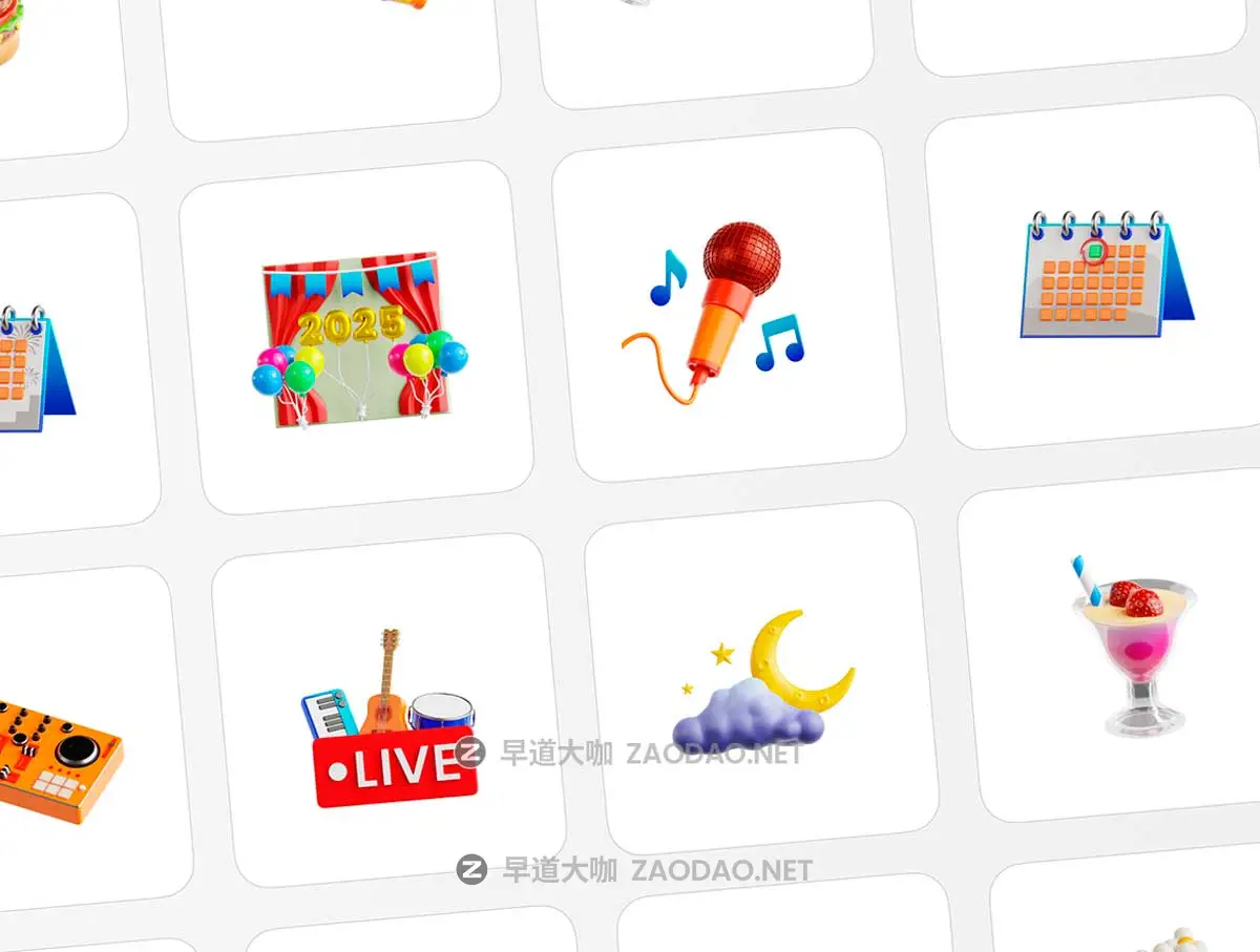 30款2025新年节日派对庆祝3D立体插图图标Icons设计Blender/OBJ/PNG格式素材 New Year 2025 3D Illustration插图5 30款2025新年节日派对庆祝3D立体插图图标Icons设计Blender/OBJ/PNG格式素材 New Year 2025 3D Illustration插图5