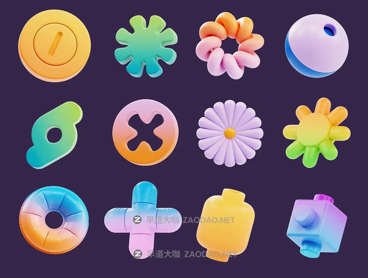 28款多彩抽象3D立体几何图形插图模型图标Icons设计Blender/PNG/C4D格式素材 Abstract Shapes 3D Icon Set插图3 28款多彩抽象3D立体几何图形插图模型图标Icons设计Blender/PNG/C4D格式素材 Abstract Shapes 3D Icon Set插图3