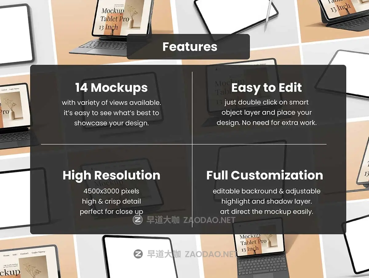 14款Ins风带键盘苹果iPad Pro M4平板电脑UI界面设计PS贴图样机模板 iPad Pro M4 13 Inch Display + Keyboard Pack插图1 14款Ins风带键盘苹果iPad Pro M4平板电脑UI界面设计PS贴图样机模板 iPad Pro M4 13 Inch Display + Keyboard Pack插图1