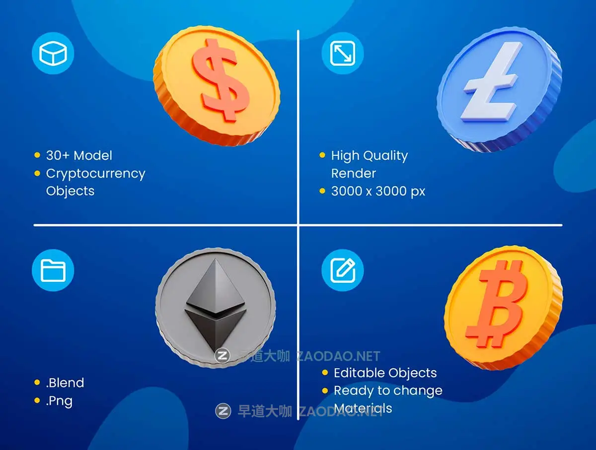 32款高级加密货币比特币金融理财3D图标Icons设计Blender/PNG格式素材 Cryptocurrency 3D Icons插图1 32款高级加密货币比特币金融理财3D图标Icons设计Blender/PNG格式素材 Cryptocurrency 3D Icons插图1