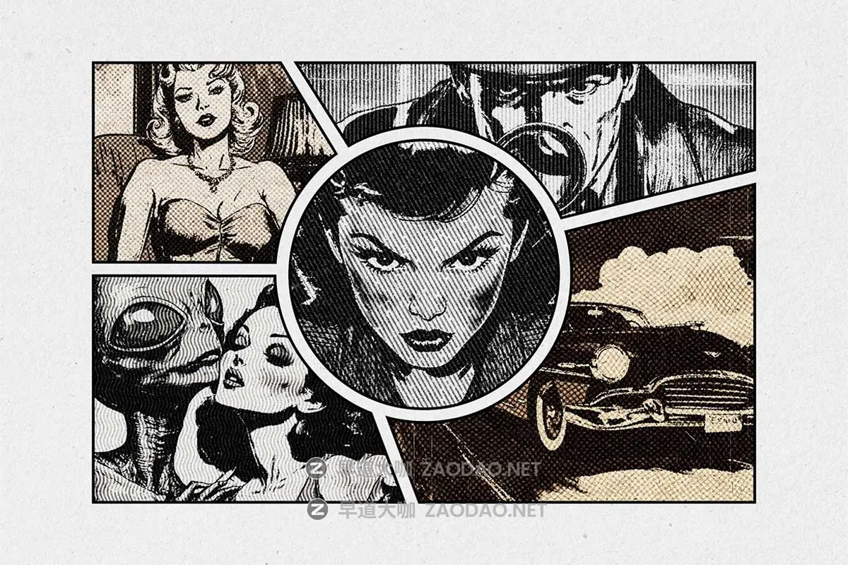 复古做旧划痕破损老式漫画半调印刷照片效果PS特效滤镜插件样机素材 Retro Print Photo Effect插图1 复古做旧划痕破损老式漫画半调印刷照片效果PS特效滤镜插件样机素材 Retro Print Photo Effect插图1