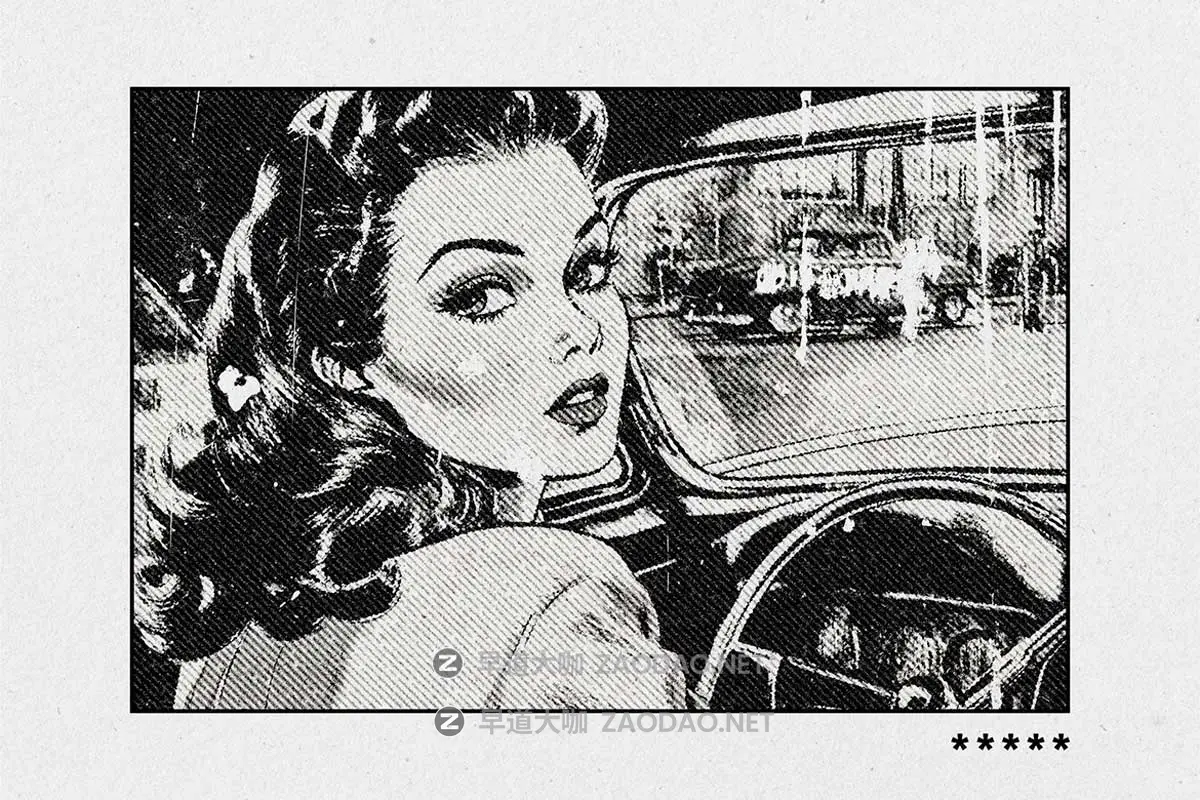 复古做旧划痕破损老式漫画半调印刷照片效果PS特效滤镜插件样机素材 Retro Print Photo Effect插图4 复古做旧划痕破损老式漫画半调印刷照片效果PS特效滤镜插件样机素材 Retro Print Photo Effect插图4