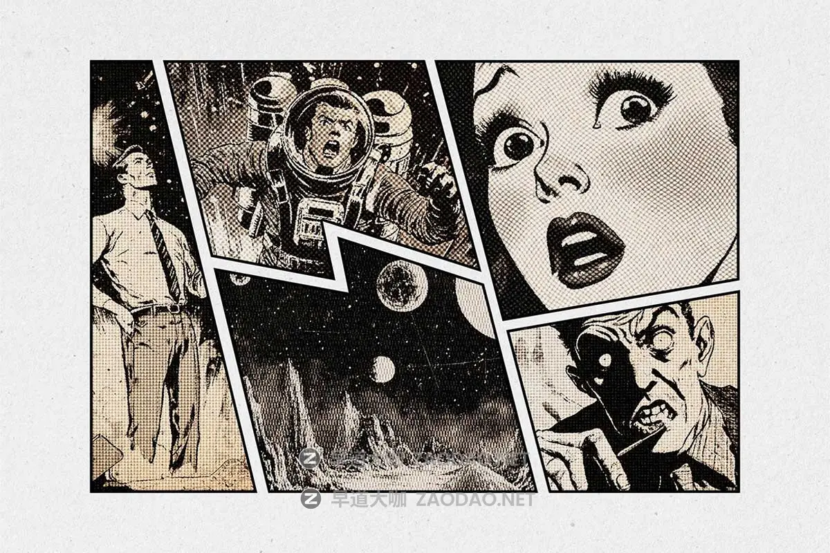 复古做旧划痕破损老式漫画半调印刷照片效果PS特效滤镜插件样机素材 Retro Print Photo Effect插图5 复古做旧划痕破损老式漫画半调印刷照片效果PS特效滤镜插件样机素材 Retro Print Photo Effect插图5