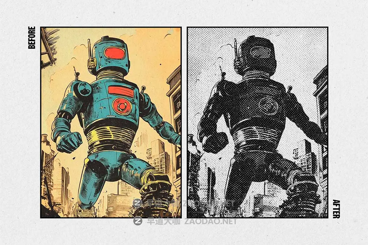 复古做旧划痕破损老式漫画半调印刷照片效果PS特效滤镜插件样机素材 Retro Print Photo Effect插图7 复古做旧划痕破损老式漫画半调印刷照片效果PS特效滤镜插件样机素材 Retro Print Photo Effect插图7