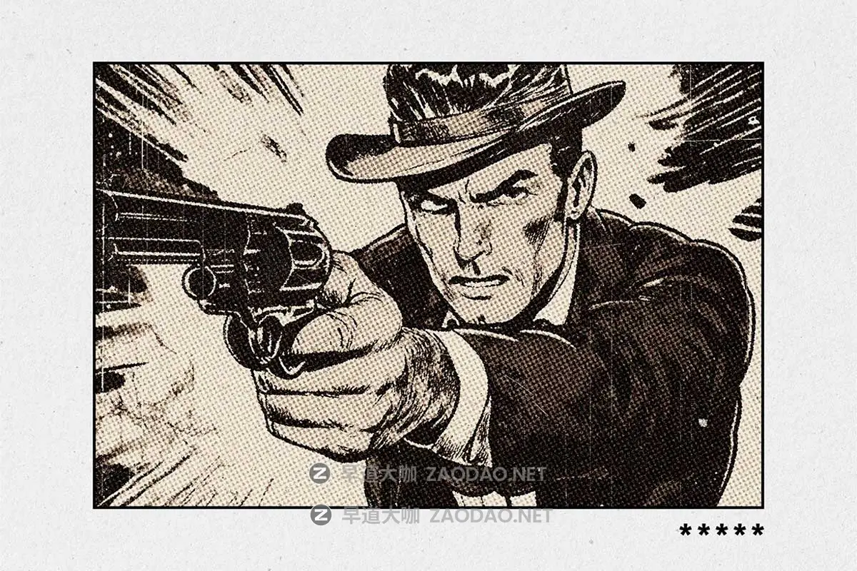 复古做旧划痕破损老式漫画半调印刷照片效果PS特效滤镜插件样机素材 Retro Print Photo Effect插图8 复古做旧划痕破损老式漫画半调印刷照片效果PS特效滤镜插件样机素材 Retro Print Photo Effect插图8