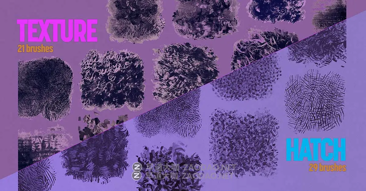 创意树叶树木木纹岩石云朵概念插画绘画效果procreate笔刷画笔素材Concept Megapack for Procreate插图4 创意树叶树木木纹岩石云朵概念插画绘画效果procreate笔刷画笔素材Concept Megapack for Procreate插图4