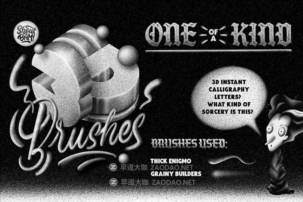 20款复古颗粒燥点3D绘画效果Procreate着色器笔刷画笔素材The Grainers Brush Set插图4 20款复古颗粒燥点3D绘画效果Procreate着色器笔刷画笔素材The Grainers Brush Set插图4