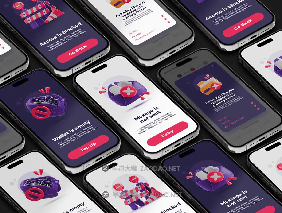 12款3D立体质感404访问密码错误链接丢失状态插图图标Icons设计Blender/Figma/PNG格式素材 Fail States 3D Icon插图6 12款3D立体质感404访问密码错误链接丢失状态插图图标Icons设计Blender/Figma/PNG格式素材 Fail States 3D Icon插图6